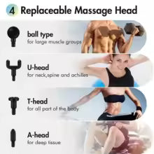 Pistola de masaje portátil mejorada: alivio muscular de tejido profundo, batería recargable por USB, Ideal para espalda y cuello