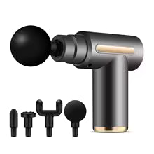Pistola de masaje portátil mejorada: alivio muscular de tejido profundo, batería recargable por USB, Ideal para espalda y cuello