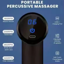 Pistola de masaje portátil mejorada: alivio muscular de tejido profundo, batería recargable por USB, Ideal para espalda y cuello